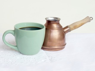 cup of coffee and casserole