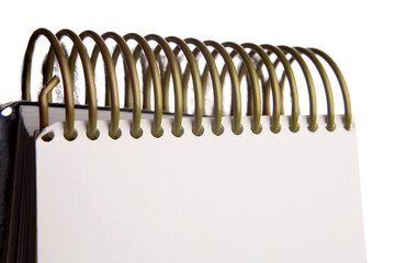 Blank notebook on white background