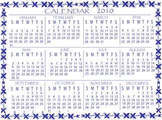 blue bordered calendar