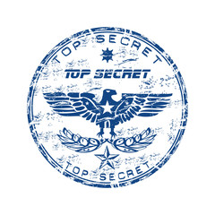 Top secret grunge rubber stamp