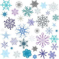 Colored Snowflakes