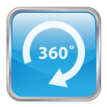Square vector button with 360 Degree Symbol
