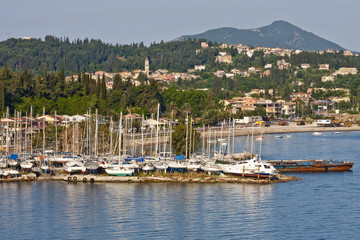 Fototapeta na wymiar Marina on Corfu Coast