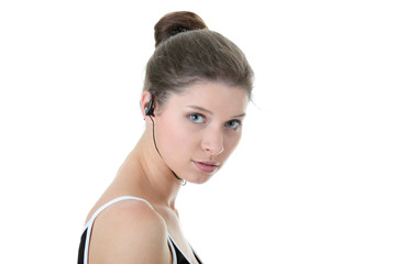Young fitness woman with sport headphones