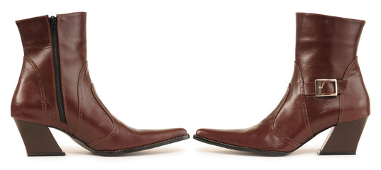 Leather boots. Clipping path