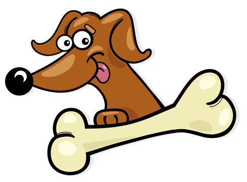 funny dog with bone icon