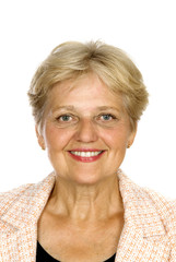 happy older pensioner woman