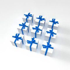 Obraz premium White gift boxes in a square