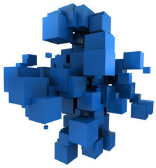 Blue cubic background