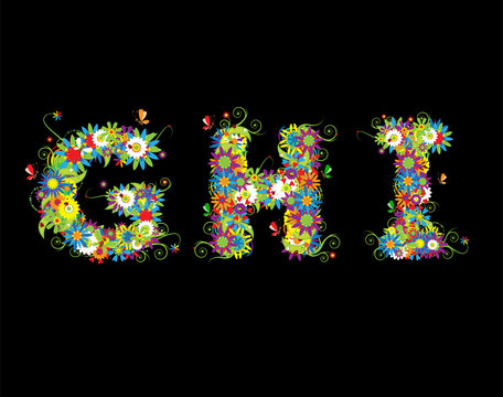 Alfabet, floral design. See also letters in my gallery