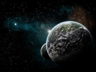 Fototapeta na wymiar Planet Extra-terreste - Univers Exploration