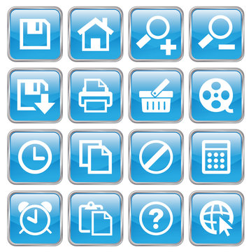 Web Buttons (Miscellaneous II) (blue; vector) (x16)