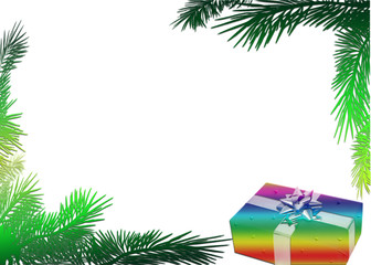 pine tree gift Xmas frame