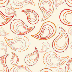 Seamless paisley background in earth tones, great for tiling