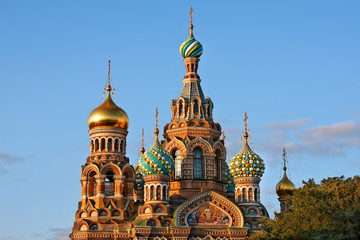 The Church of the Savior on Spilled Blood at sunset