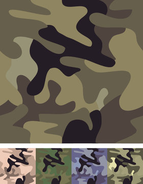 Set of 5 seamless camouflage patterns.
