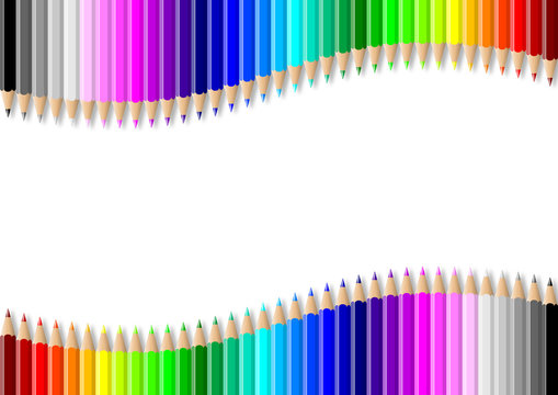 Matite colorate sfondo arcobaleno