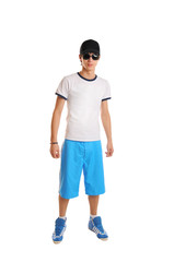 Naklejka premium Cool young man on white