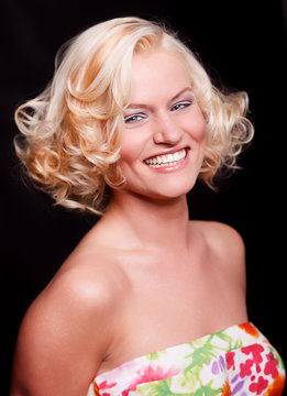 woman curly hair