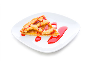 Sweet cake isolated on the white