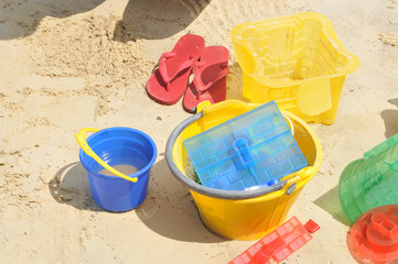 Building Sandcastle By The Beach