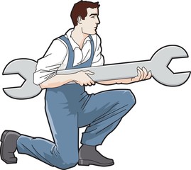 mechanic with spanner