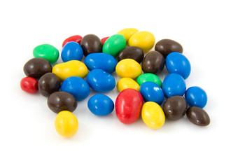 Fototapeta na wymiar colorful chocolate candy on white background