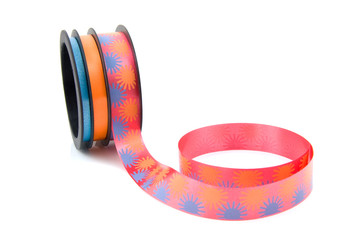 Colorful streamer on white background