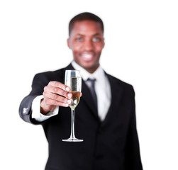 Happy businessman celebrating his success