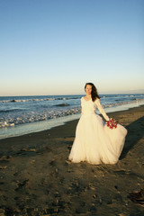 Bride on a beach
