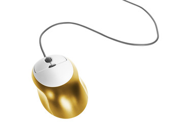 computer mouse over white background
