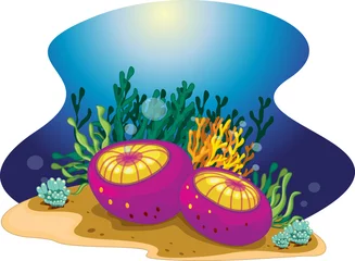 Printed kitchen splashbacks Submarine aquatic plants
