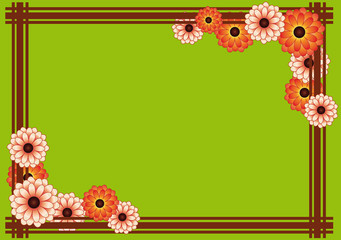 green background with chrysanthemum