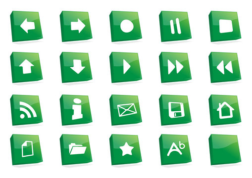 iconos estilo 3d cuadrados