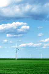 Fototapeta na wymiar Landscape full of wind turbines