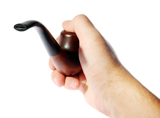 Pipe tobacco to stand on the white background. (isolated)