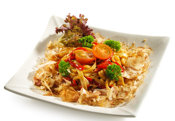 Japanese Cuisine - Noodles with Salmon