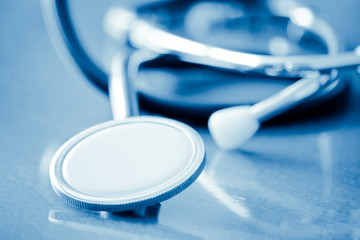 stethoscope in blue