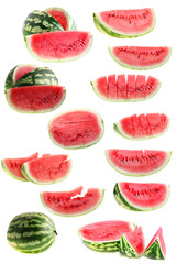 set  water-melon, isolated.