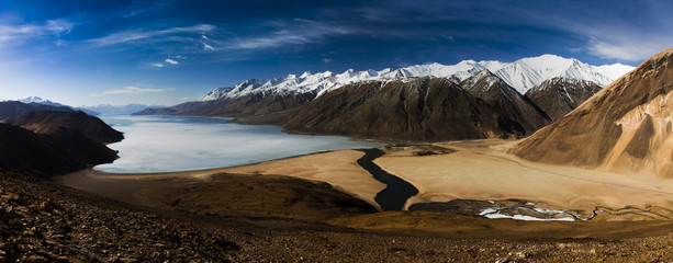 pangong tso lake, indien/china