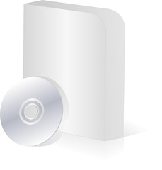 Blank round corner software box with cd disk