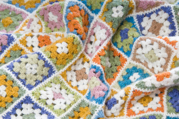 Multi colored blanket in wool