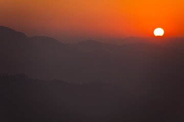 sonnenuntergang, himalaya