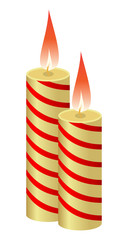 Candle melting while giving light. Vector illustration.