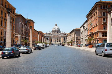Fototapeta na wymiar Widok z Bazyliki Świętego Piotra w Rzymie