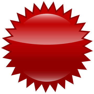 Störer sternförmig, rot + Glanz