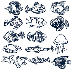 Set of fishes.