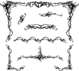 Illustration of decorative frames and patterns