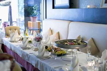 Interior of modern restaurant