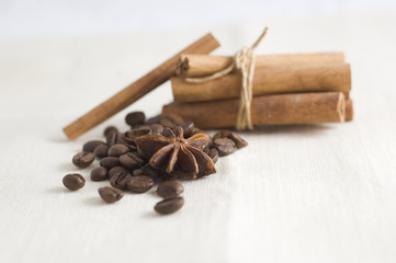 coffee beans and spices